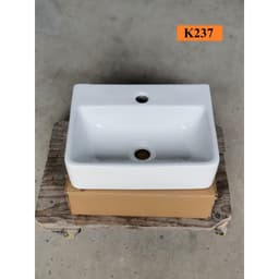 Chậu rửa mặt lavabo Treo Tường hoặc Đặt Bàn Đá men NANO trắng sáng chống ố chống bám bẩn 3