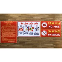 Bộ Nội Quy Tiêu Lệnh PCCC, Nội quy,Tiêu lệnh, cấm lửa, cấm hút thuốc phòng cháy chữa cháy (4 tấm) 3