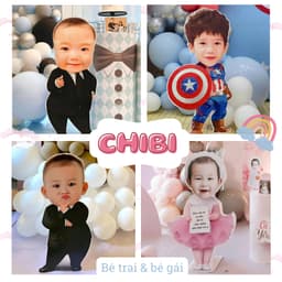 In hình chibi size lớn 60cm trang trí sinh nhật cho bé trai và bé gái 2