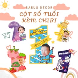 In hình chibi size lớn 60cm trang trí sinh nhật cho bé trai và bé gái 3