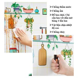 Giấy dán bếp tráng nhôm, decal dán bếp cao cấp có sẵn keo, chịu nhiệt cao, dễ lau chùi 2