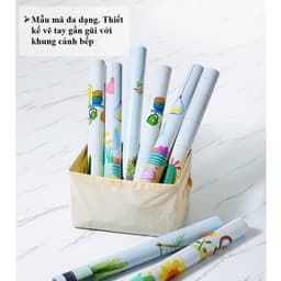 Giấy dán bếp tráng nhôm, decal dán bếp cao cấp có sẵn keo, chịu nhiệt cao, dễ lau chùi 5