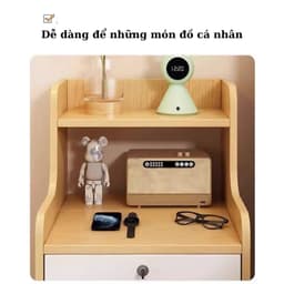 Tủ Để Đầu Giường - Tab Đầu Giường Dáng Cao Có Ngăn Kéo Khóa gỗ MDF cao cấp kiểu dáng sang trọng 2