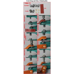 Cối đóng nút 4 thành phần (nút bóp, nút lò xo) Dùng cho máy xanh máy đóng nút thủ công Size 10mm,12mm,15mm,17mm 6