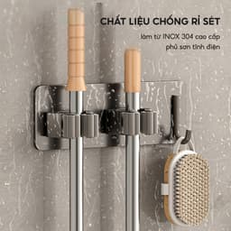 Móc Treo Cây Lau Nhà Dán Tường JYoohome Móc Dán Tường Treo Chổi Giữ Đồ Kèm Móc Tiện Lợi KC89 5
