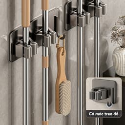Móc Treo Cây Lau Nhà Dán Tường JYoohome Móc Dán Tường Treo Chổi Giữ Đồ Kèm Móc Tiện Lợi KC89 4