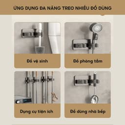 Móc Treo Cây Lau Nhà Dán Tường JYoohome Móc Dán Tường Treo Chổi Giữ Đồ Kèm Móc Tiện Lợi KC89 3
