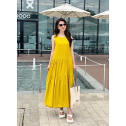 Váy sát nách dáng dài kiểu maxi 3 tầng chất đũi mềm mát  thấm hút mồ hôi Evalover 6