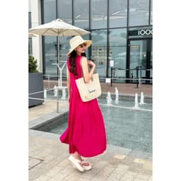 Váy sát nách dáng dài kiểu maxi 3 tầng chất đũi mềm mát  thấm hút mồ hôi Evalover 8
