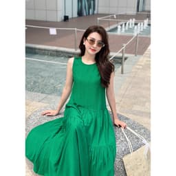 Váy sát nách dáng dài kiểu maxi 3 tầng chất đũi mềm mát  thấm hút mồ hôi Evalover 5