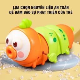 Đồ chơi con sâu bướm chạy cót size lớn, miệng thu vào ngộ nghĩnh, đồ chơi tăng cường vận động tinh cho bé, nhựa ABS 3