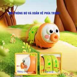 Đồ chơi con sâu bướm chạy cót size lớn, miệng thu vào ngộ nghĩnh, đồ chơi tăng cường vận động tinh cho bé, nhựa ABS 4