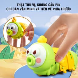 Đồ chơi con sâu bướm chạy cót size lớn, miệng thu vào ngộ nghĩnh, đồ chơi tăng cường vận động tinh cho bé, nhựa ABS 2