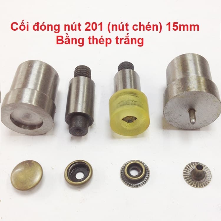 Cối đóng nút 4 thành phần (nút chén, cúc chậu) Dùng cho máy xanh máy đóng nút thủ công Size 12mm, 15mm