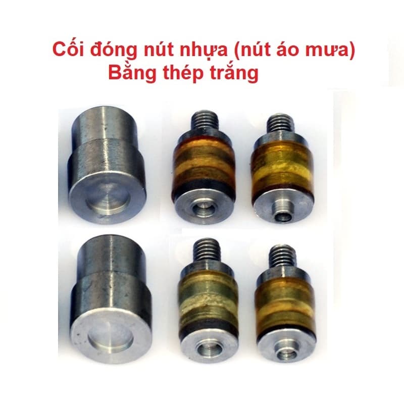 Cối đóng nút nhựa 4 thành phần (nút bìa hồ sơ, nút áo mưa, nút T3 T5 T8) Size 10,12,15mm Dùng cho máy thủ công