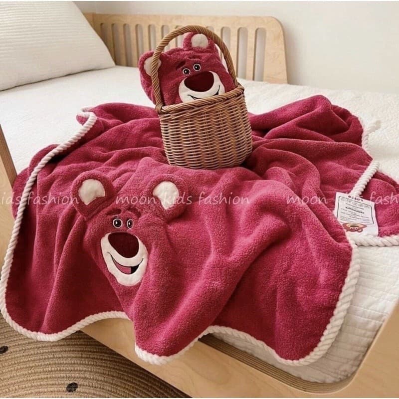 Combo 2 Khăn Tắm & Khăn Mặt Gấu Losto Kuromi Labubu Cute Hottrend Thấm Hút Tốt Mềm Mịn Dễ Giặt
