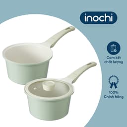 Quánh vân đá Omi Simple Inochi 18cm có nắp đậy, lớp chống dính cao cấp, kháng khuẩn 99.9%, phù hợp mọi loại bếp 6