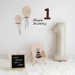 Phụ kiện trang trí sinh nhật tone màu nâu kem phong cách Hàn Quốc trang trí sinh nhật cho bé trai và bé gái Babuu Decor 1