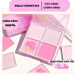 [XIXI] Bảng Phấn Má Hồng XIXI 4 Ô Nhũ Sáng Mắt Má Kèm Highlight Bắt Sáng XIXI Ice Cream Cool Tone 1