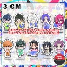 (mua 1 tặng 1) (3CM) Mô hình Standee BLUE LOCK ver ĐỒ NGỦ mini chibi mica acrylic tượng anime trang trí xinh xắn 1