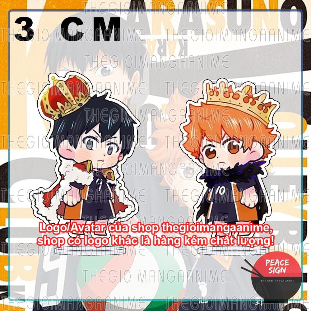 (mua 1 tặng 1) (3CM) Mô hình Standee HAIKYUU!! ver HOÀNG GIA Vua Bóng Chuyền mini chibi mica acrylic anime trang trí