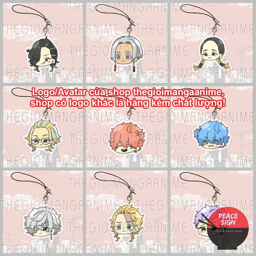 (mua 1 tặng 1) Móc dây treo điện thoại TOKYO REVENGERS ver ĐẦU CHIBI Kịch trường của Takemichi chibi mica acrylic