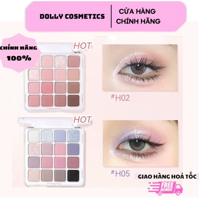 [HOLD LIVE]Bảng phấn mắt 16 Ô HOLD LIVE Sunset Magic, Tone màu pastel, nhẹ nhàng