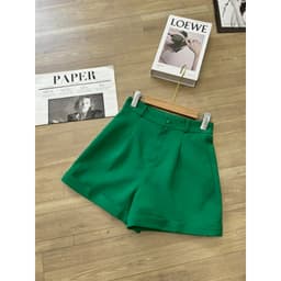 Quần Short vải nữ  2 lớp  kiểu cạp cao, gập gấu mix với nhiều kiểu áo Evalover Q2024207 3
