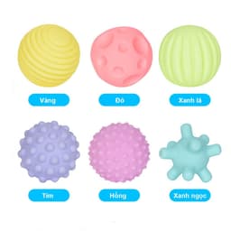 Bóng xúc giác, đồ chơi cầm nắm giúp bé phát triển giác quan thính giác, thị giác, xúc giác, bóp tạo tiếng kêu chút chít 4