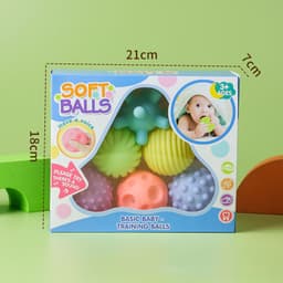 Bóng xúc giác, đồ chơi cầm nắm giúp bé phát triển giác quan thính giác, thị giác, xúc giác, bóp tạo tiếng kêu chút chít 8