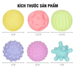 Bóng xúc giác, đồ chơi cầm nắm giúp bé phát triển giác quan thính giác, thị giác, xúc giác, bóp tạo tiếng kêu chút chít 5