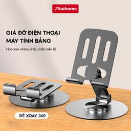 Giá Đỡ Điện Thoại Máy Tính Bảng JYoohome Xoay 360 Hợp Kim Nhôm, Kệ Điện Thoại Xem Phim Livestream 1