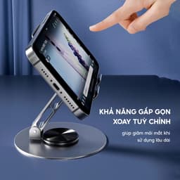 Giá Đỡ Điện Thoại Máy Tính Bảng JYoohome Xoay 360 Hợp Kim Nhôm, Kệ Điện Thoại Xem Phim Livestream 5