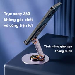 Giá Đỡ Điện Thoại Máy Tính Bảng JYoohome Xoay 360 Hợp Kim Nhôm, Kệ Điện Thoại Xem Phim Livestream 4
