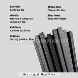 Set 10 đôi đũa sợi thủy tinh Nhật Glass Fiber  - đũa ăn cơm kháng khuẩn, chống nấm mốc, chịu nhiệt.. amizin 4
