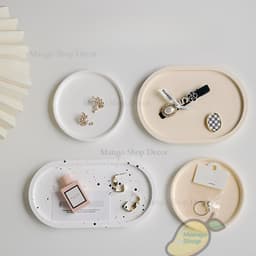 NEW Khay Thạch Cao Đựng Đồ Trang Sức Mỹ Phẩm Nến Decor Đạo Cụ Trang Trí Nền Chụp Ảnh 1
