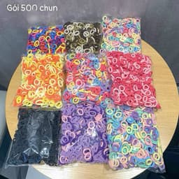 Set 500 chun cột tóc trơn cho bé nhiều màu dễ thương 5