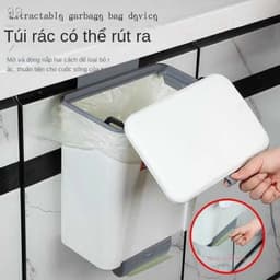 Thùng Rác treo tủ bếp ,dán tường có nắp đậy thông minh Kèm Ruột Tặng kèm miếng dán 2