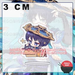 (mua 1 tặng 1) (3cm) Mô hình standee SCARAMOUCHE GENSHIN IMPACT tượng mica game chibi arcylic anime trưng bày 2