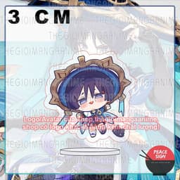 (mua 1 tặng 1) (3cm) Mô hình standee SCARAMOUCHE GENSHIN IMPACT tượng mica game chibi arcylic anime trưng bày 3