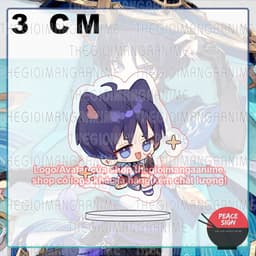 (mua 1 tặng 1) (3cm) Mô hình standee SCARAMOUCHE GENSHIN IMPACT tượng mica game chibi arcylic anime trưng bày 4