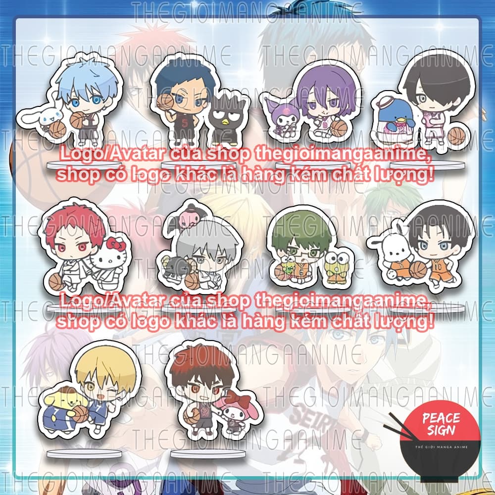 (mua 1 tặng 1) (3cm) Mô hình standee KUROKO NO BASKET ver SANRIO tượng mica in hình anime mica chibi trang trí nhà cửa