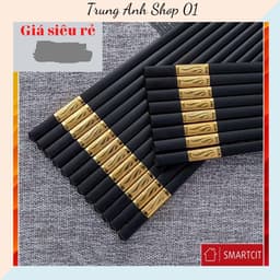 (GiaDungMin) bộ 10 đôi đũa ăn mạ vàng cao cấp 1