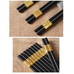 (GiaDungMin) bộ 10 đôi đũa ăn mạ vàng cao cấp 2