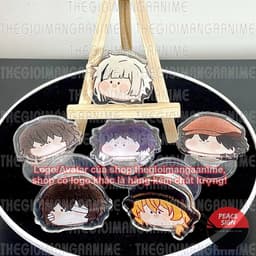 Giá đỡ điện thoại mica BUNGOU STRAYS DOG ver FACE CHIBI Văn Hào Lưu Lạc anime chibi tiện lợi phone grip griptok  acrylic 2