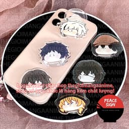 Giá đỡ điện thoại mica BUNGOU STRAYS DOG ver FACE CHIBI Văn Hào Lưu Lạc anime chibi tiện lợi phone grip griptok  acrylic 1