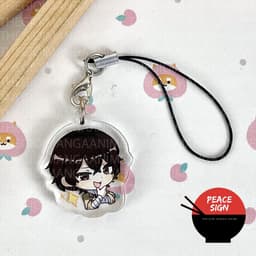 (mua 1 tặng 1) Móc dây treo điện thoại BUNGOU STRAY DOGS Văn Hào Lưu Lạc ver BIỂU CẢM hình in 2 mặt 3