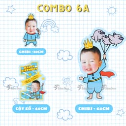 Combo in ảnh chibi size to trang trí sinh nhật cho bé trai bé gái dễ thương 5