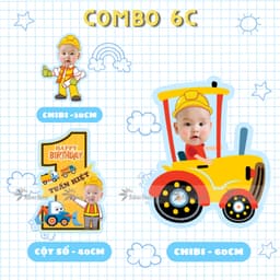 Combo in ảnh chibi size to trang trí sinh nhật cho bé trai bé gái dễ thương 7