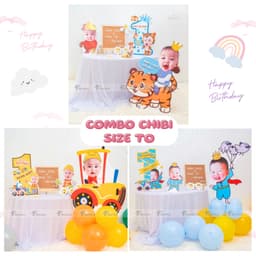 Combo in ảnh chibi size to trang trí sinh nhật cho bé trai bé gái dễ thương 1
